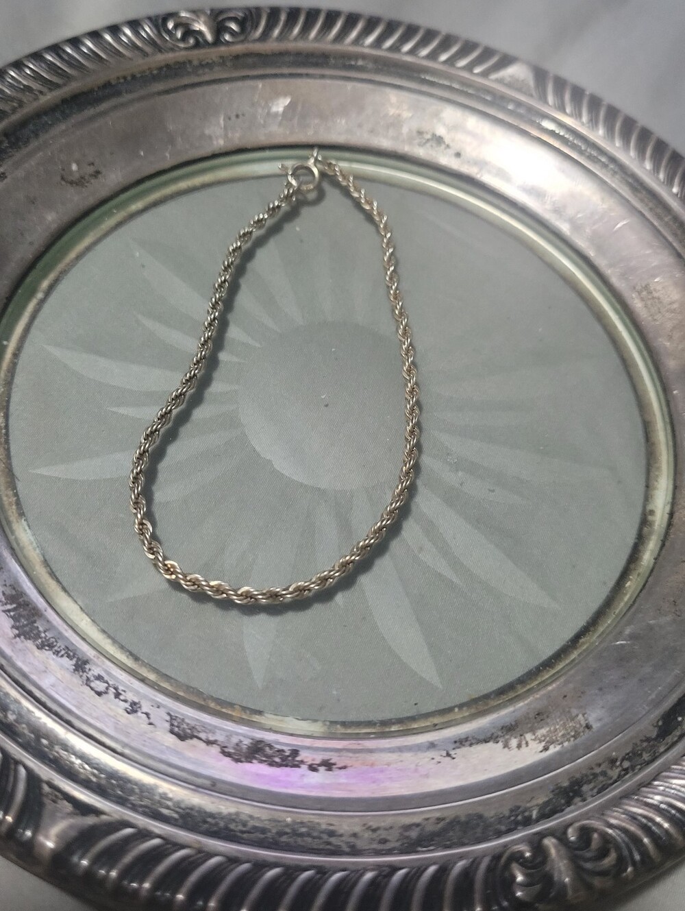 Classic Sterling Silver Rope Chain Bracelet - Silver